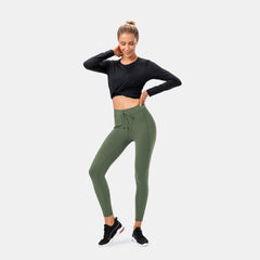Sportlegging met hoge taille en zak met trekkoord