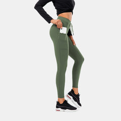 Sportlegging met hoge taille en zak met trekkoord