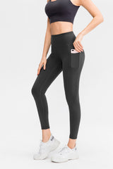 Stretch sportlegging met hoge taille en zak