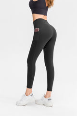 Stretch sportlegging met hoge taille en zak
