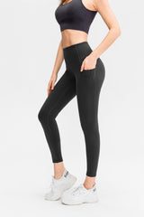 Stretch sportlegging met hoge taille en zak
