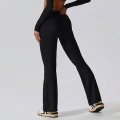 Hoog getailleerde lichte flare legging