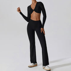 Hoog getailleerde lichte flare legging