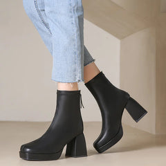 Zacht Lederen Plateauzolen Voor Dames