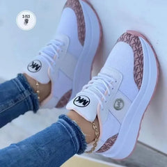 Nieuwe Damesmode Sneakers Met Veters Ademende Sportschoenen