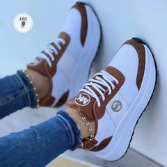 Nieuwe Damesmode Sneakers Met Veters Ademende Sportschoenen