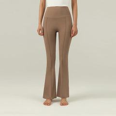 Hoog getailleerde uitlopende sportbroek