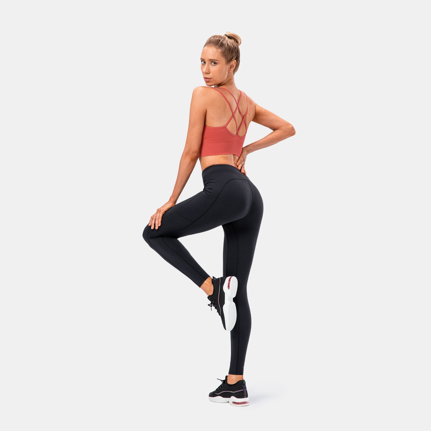 Sportlegging met hoge taille en zak met trekkoord