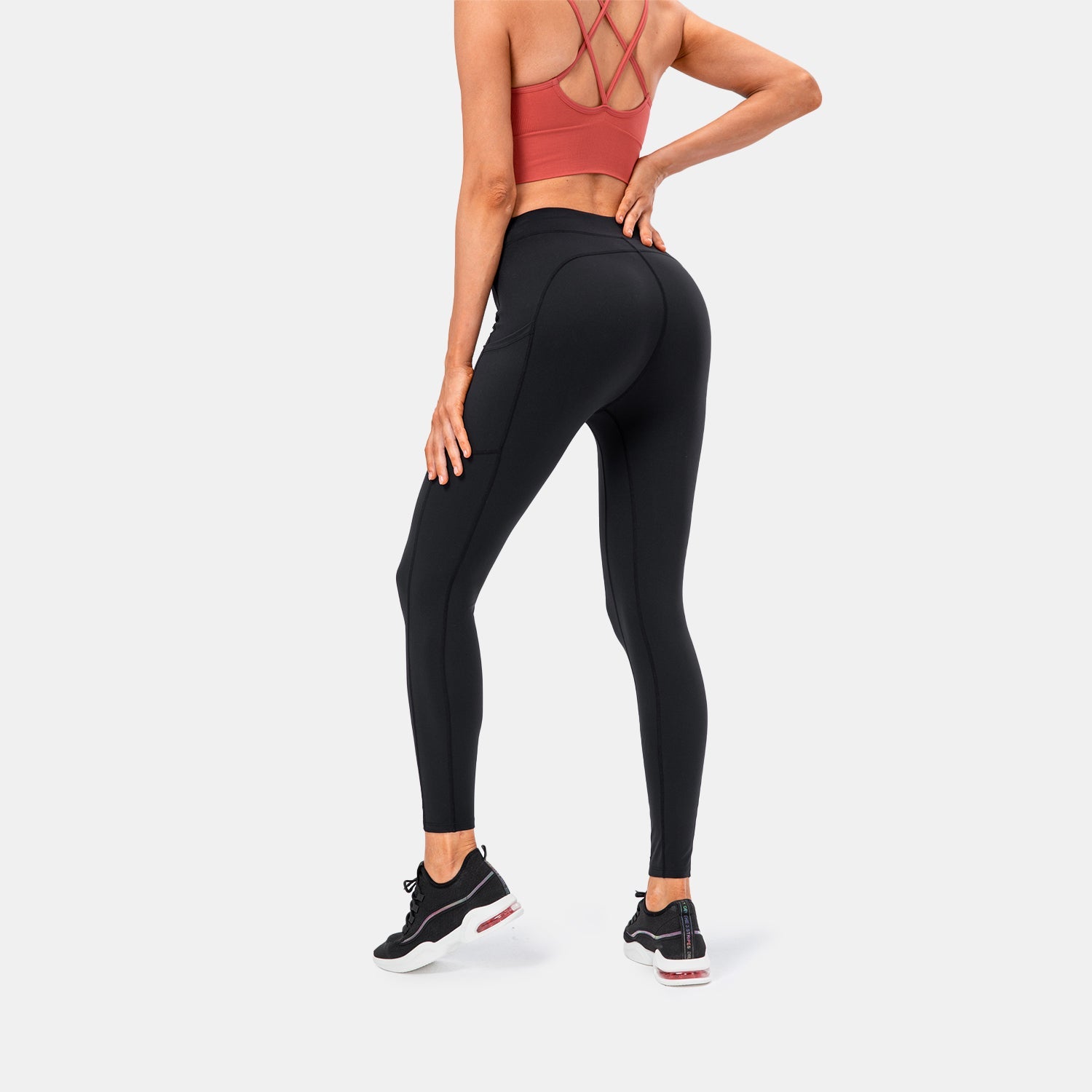 Sportlegging met hoge taille en zak met trekkoord