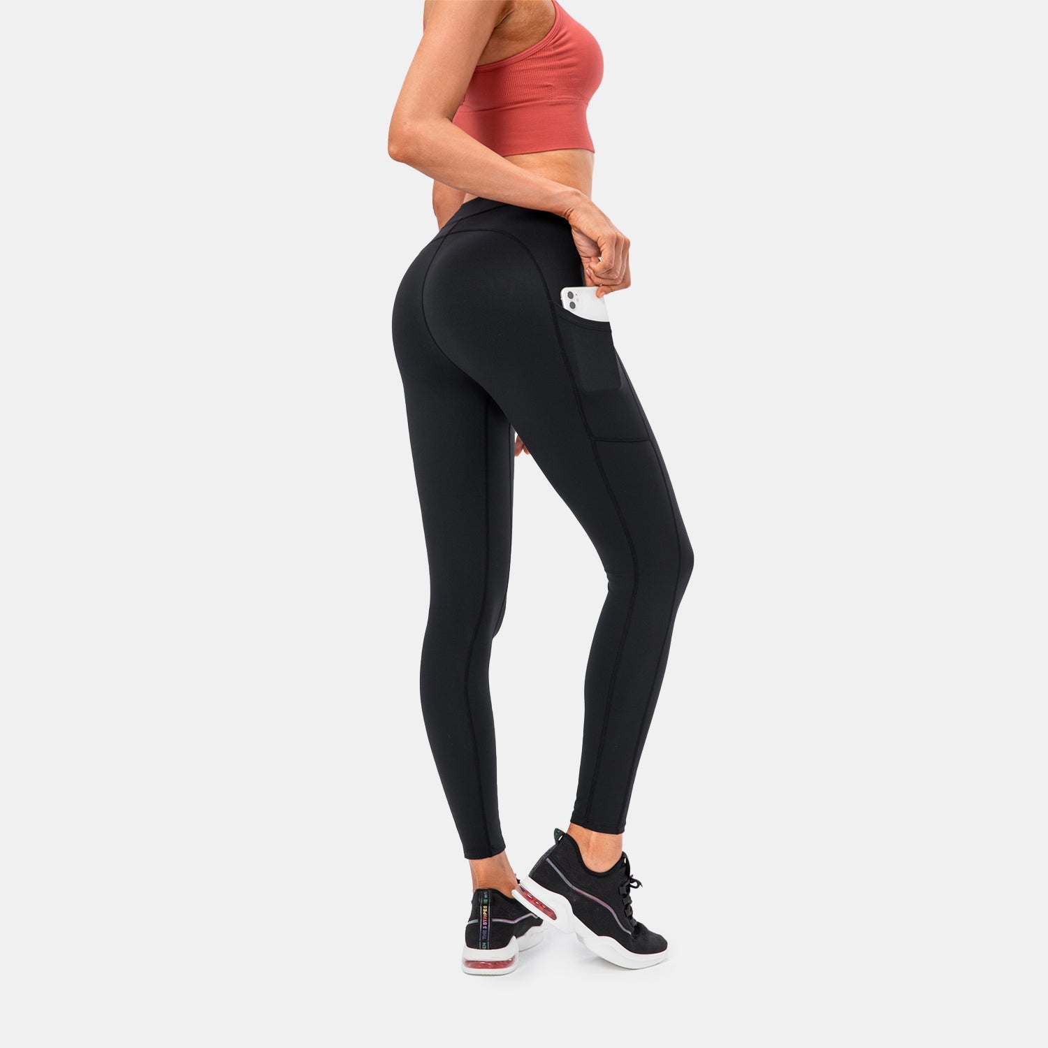 Sportlegging met hoge taille en zak met trekkoord