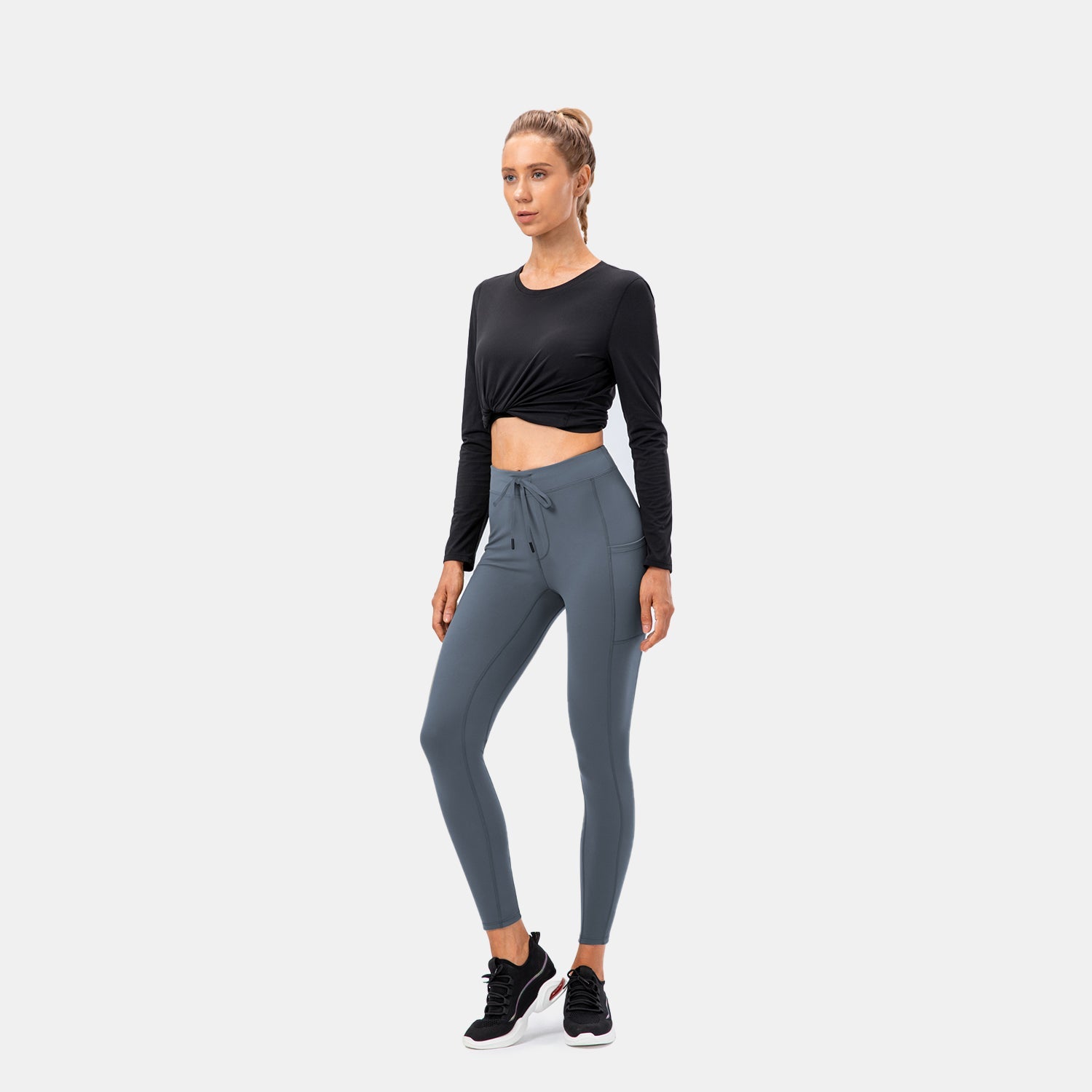 Sportlegging met hoge taille en zak met trekkoord