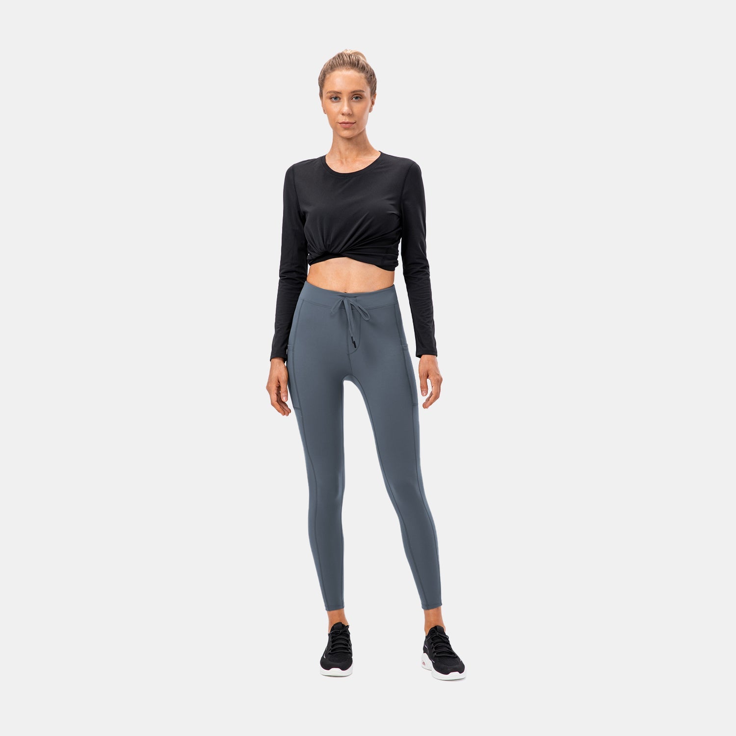 Sportlegging met hoge taille en zak met trekkoord
