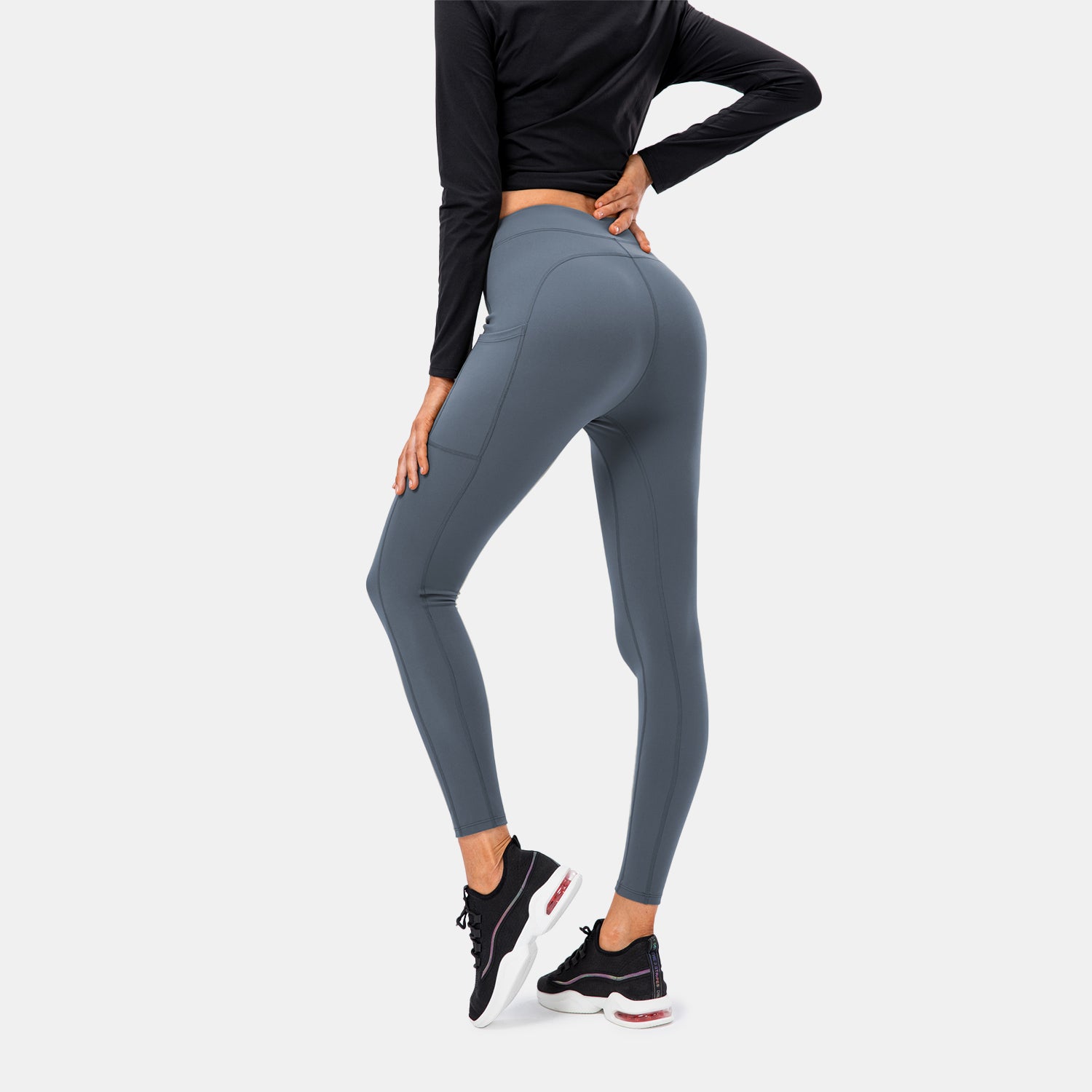 Sportlegging met hoge taille en zak met trekkoord
