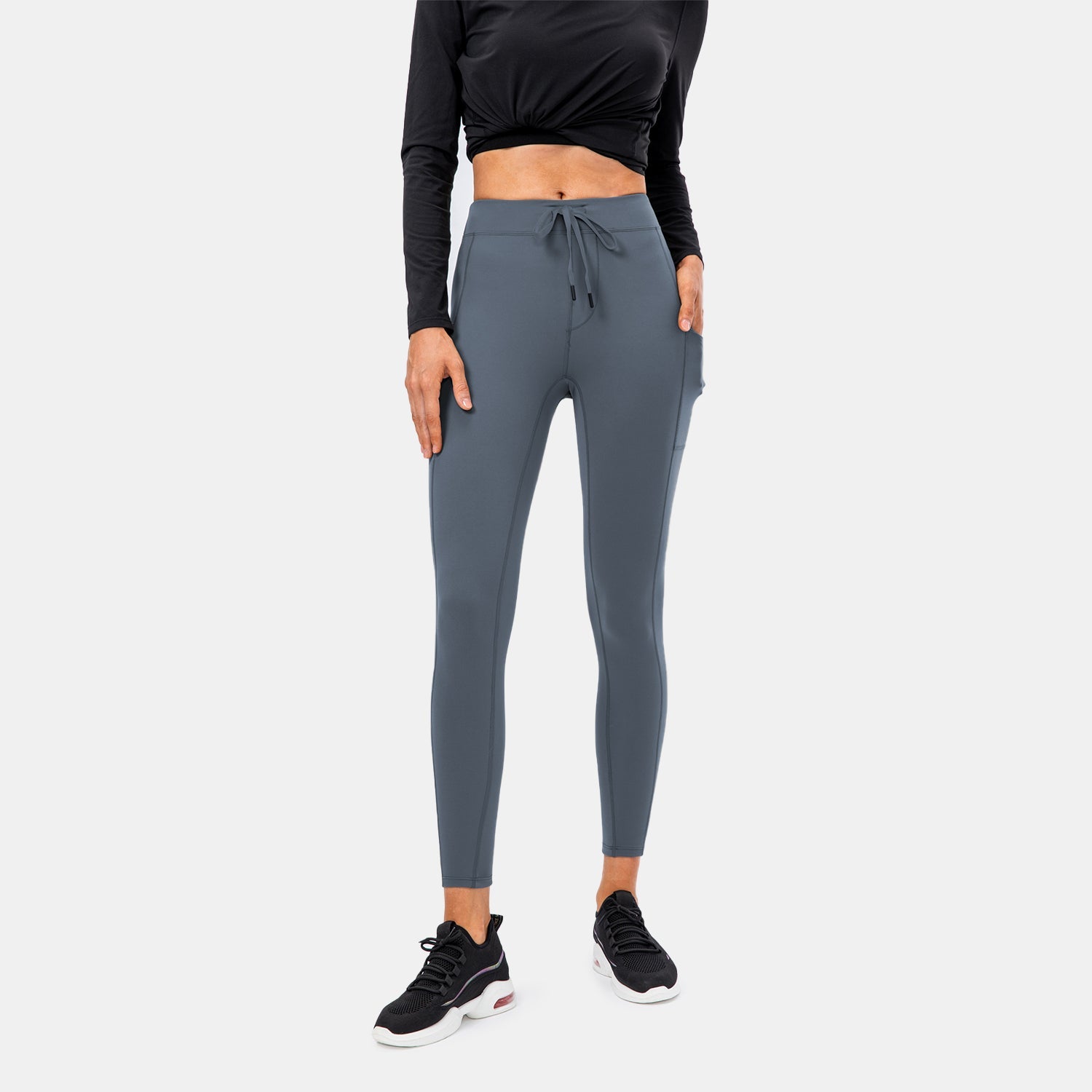 Sportlegging met hoge taille en zak met trekkoord
