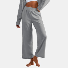 Broek met wijde pijpen en trekkoord