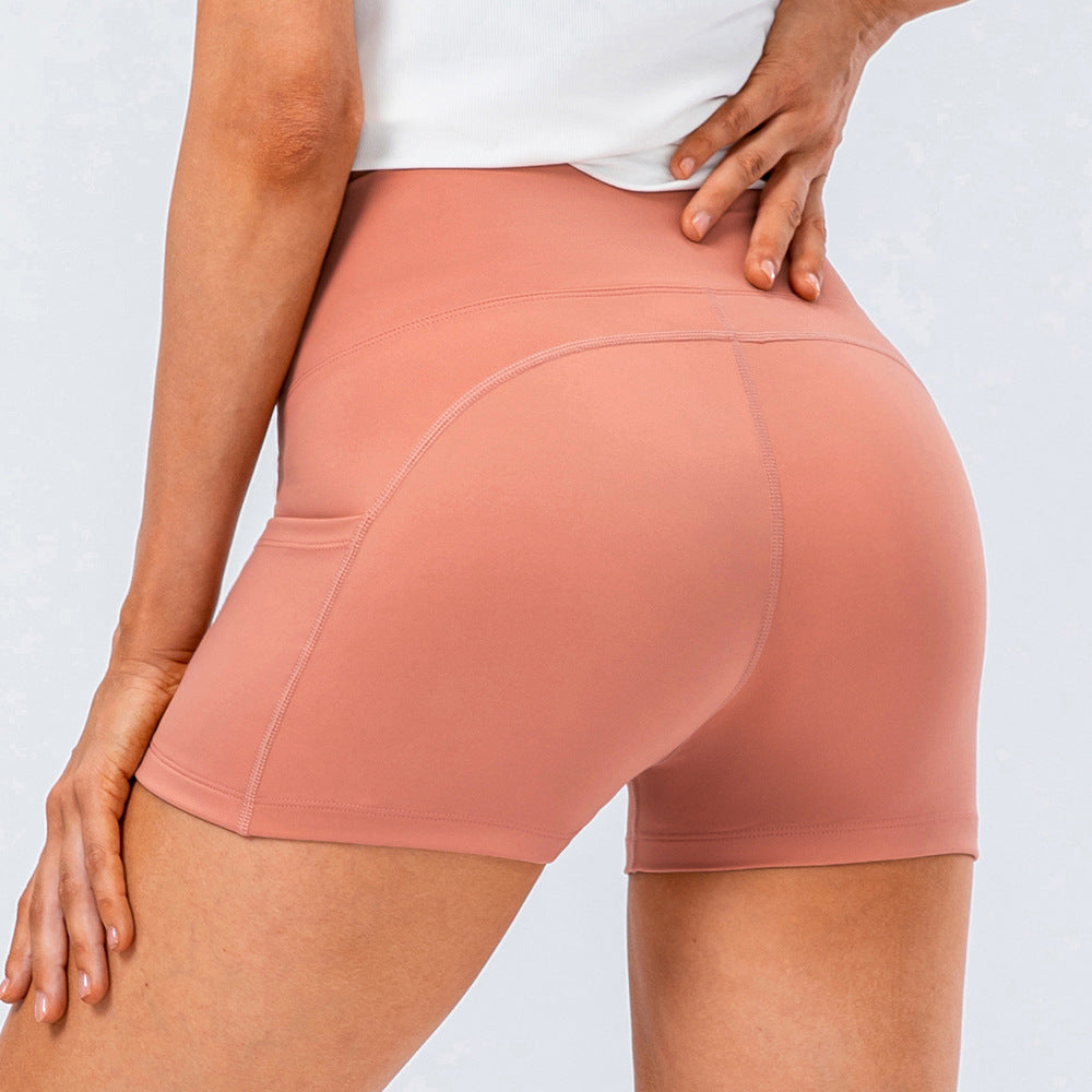 Bikershort met hoge taille en zijzakken-Cloud