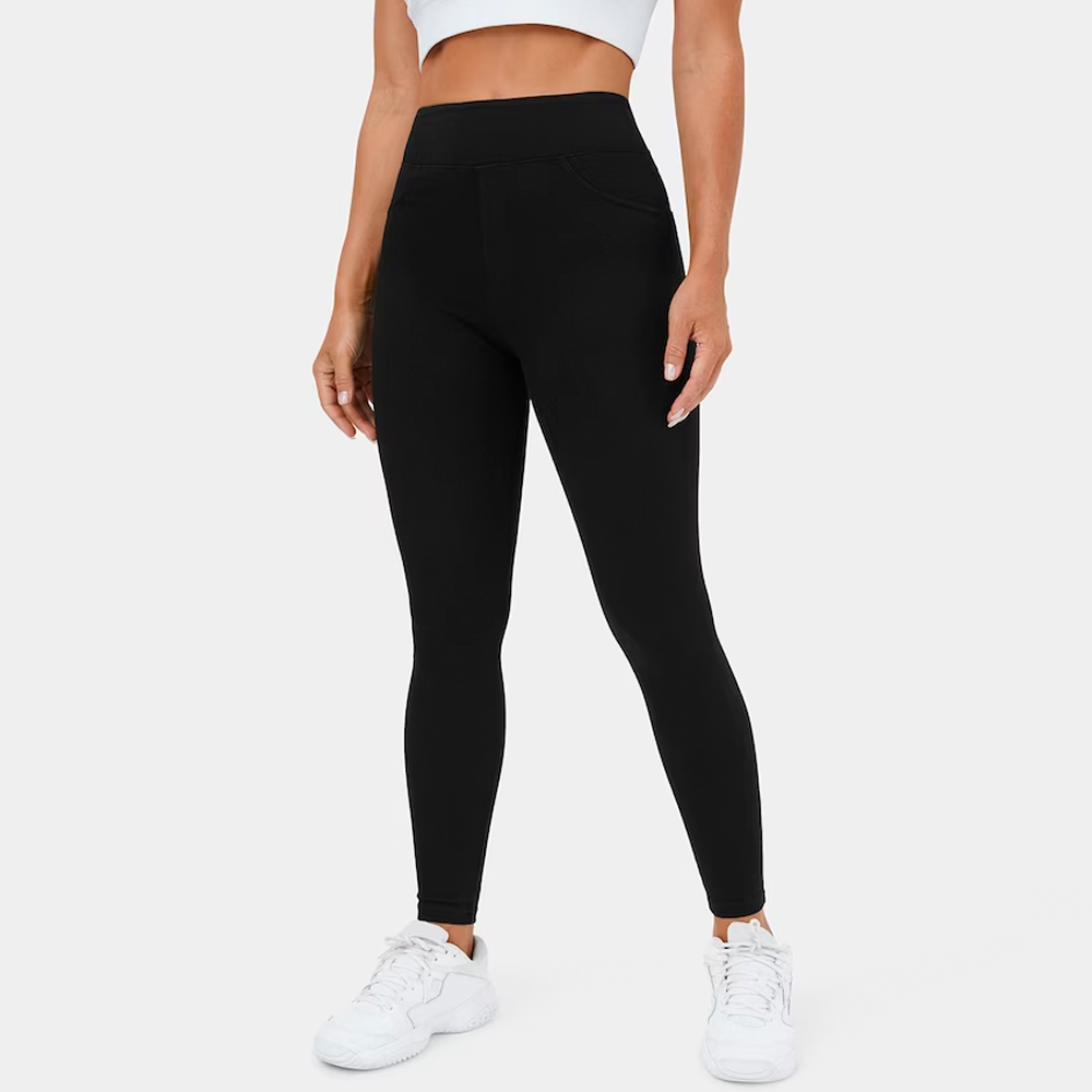 Hoog getailleerde elastische denimlegging