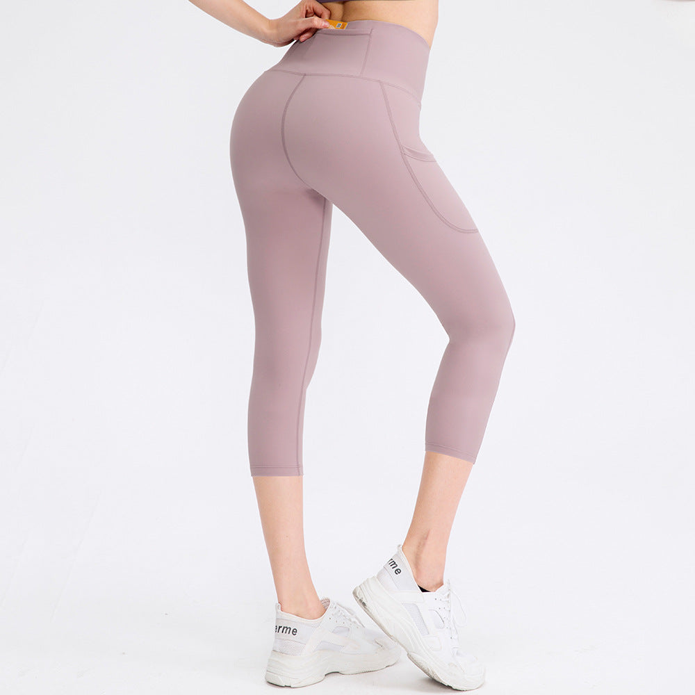 Cropped High Waist Pocket Sport Leggings