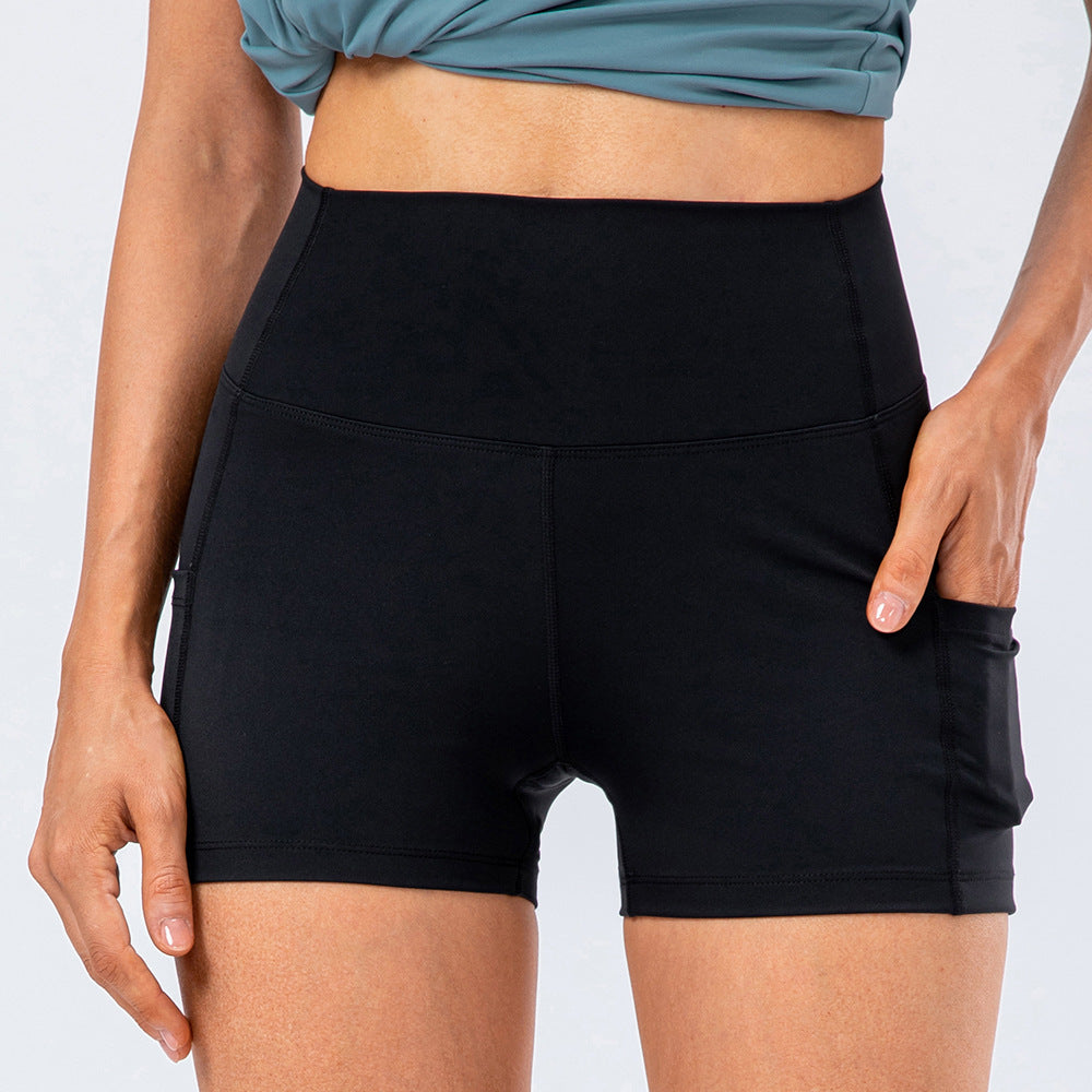 Bikershort met hoge taille en zijzakken-Cloud