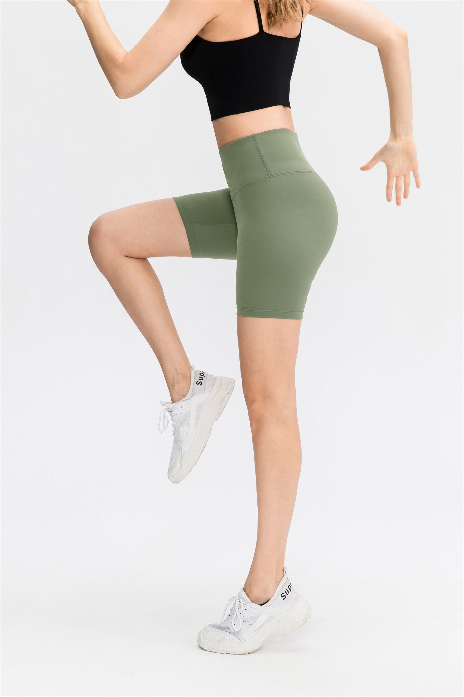 Sport-bikershort met hoge taille