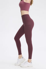 Hoog getailleerde effen legging met dubbele zak