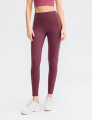 Hoog getailleerde effen legging met dubbele zak