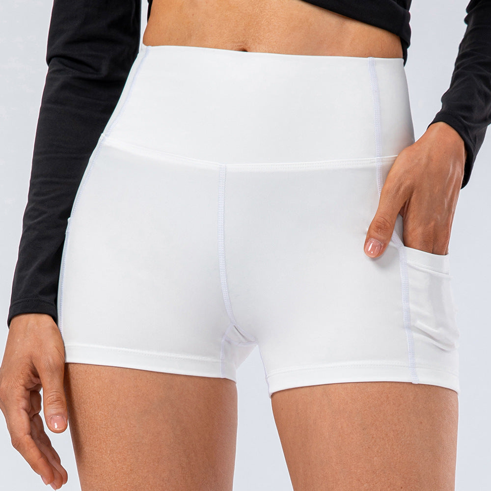 Bikershort met hoge taille en zijzakken-Cloud