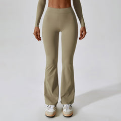 Hoog getailleerde lichte flare legging