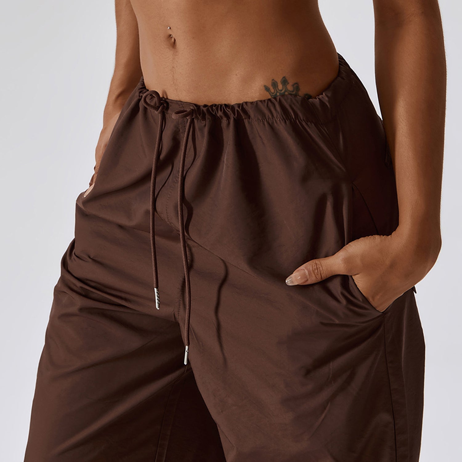 Casual cargo-joggingbroek met hoge taille en trekkoord