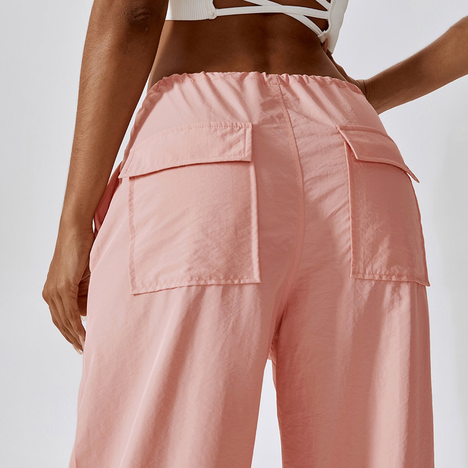 Casual cargo-joggingbroek met hoge taille en trekkoord
