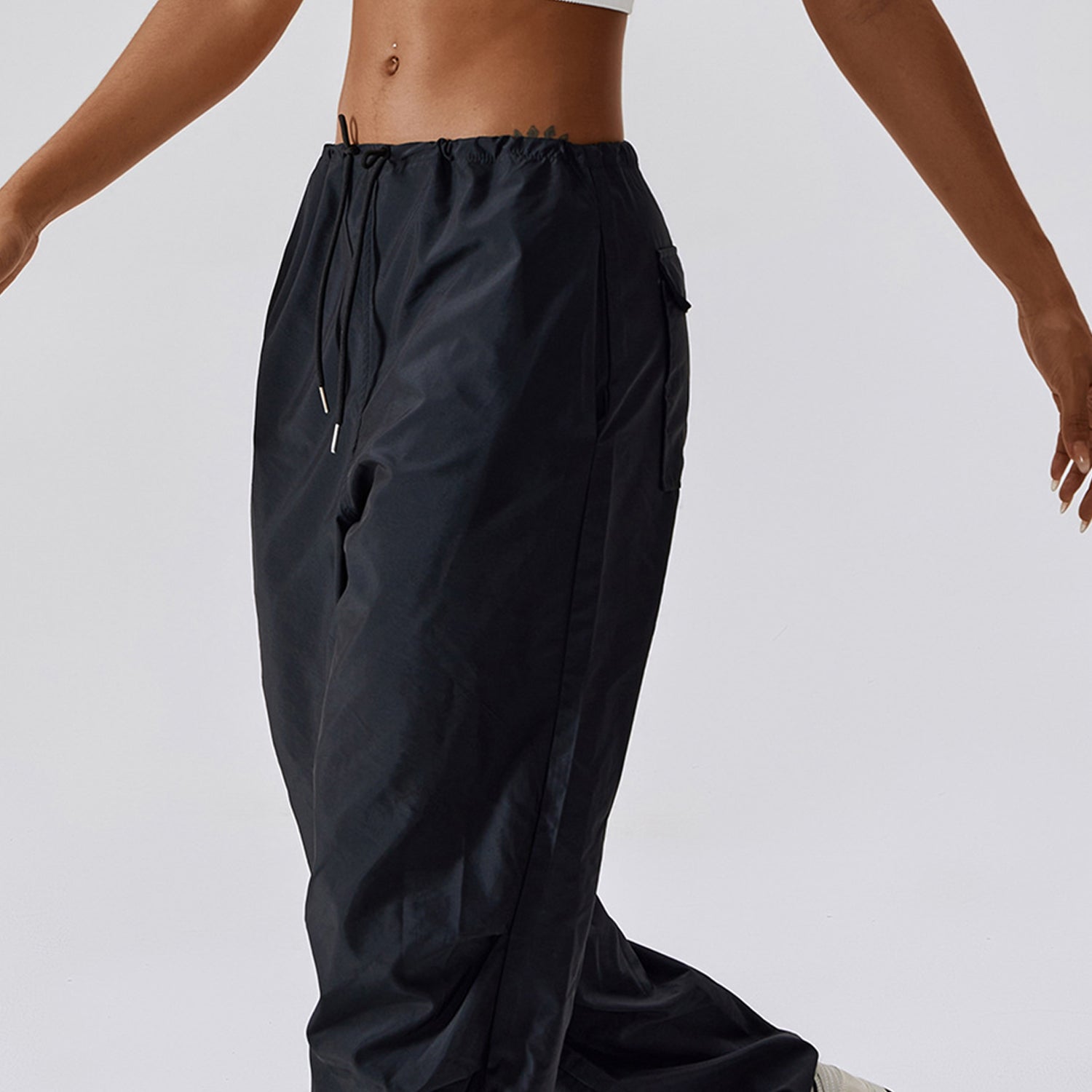 Casual cargo-joggingbroek met hoge taille en trekkoord