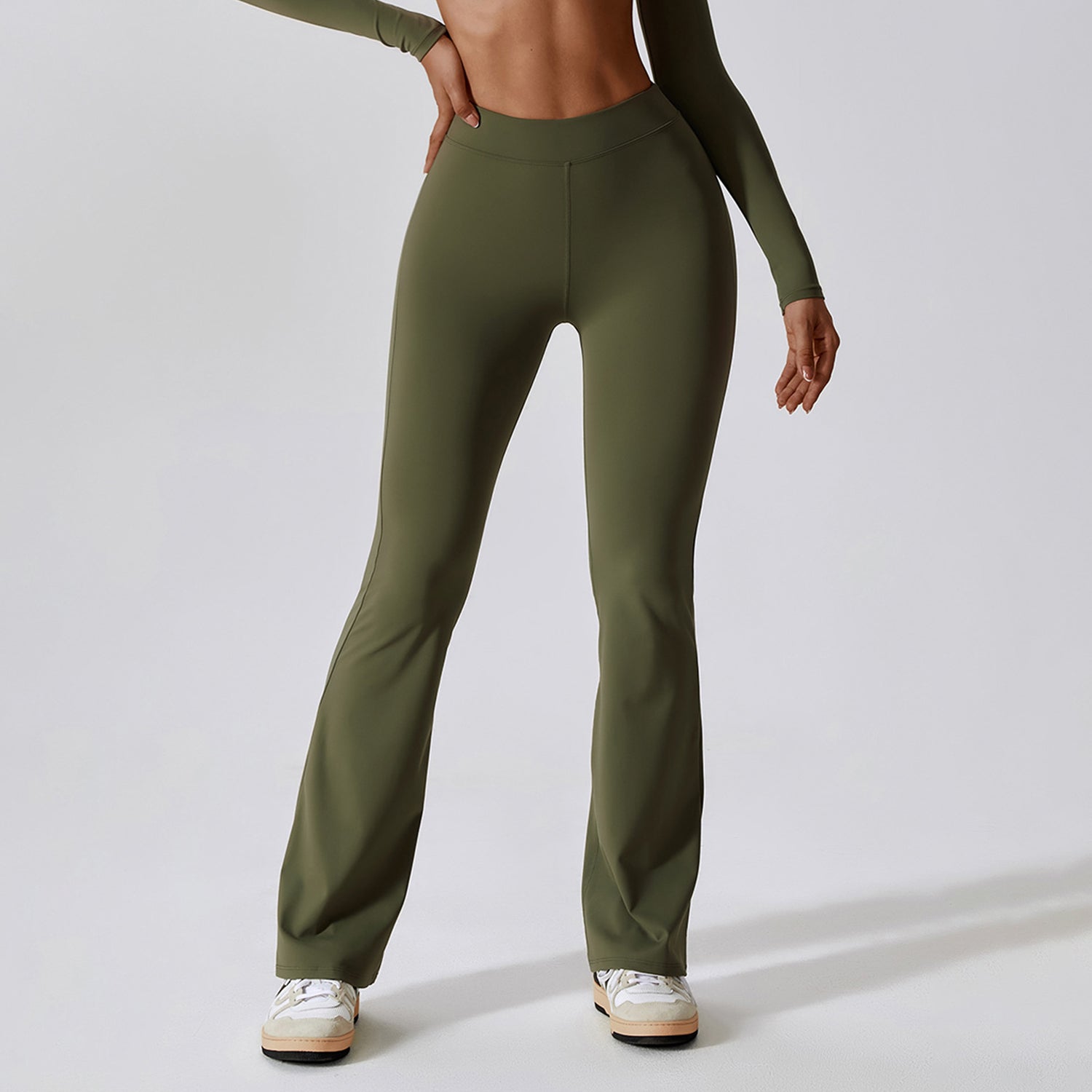 Hoog getailleerde lichte flare legging