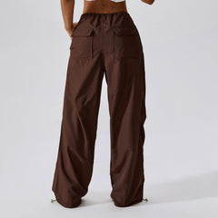Casual cargo-joggingbroek met hoge taille en trekkoord