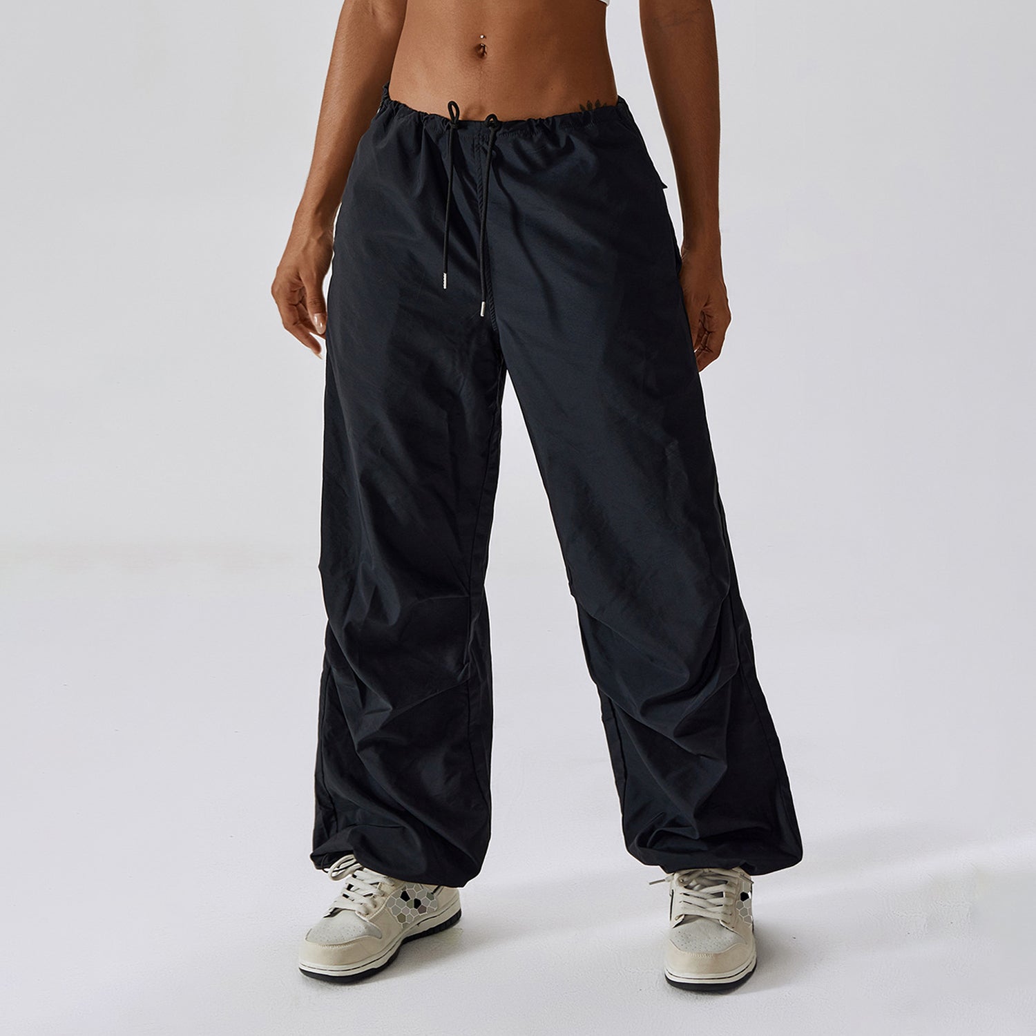 Casual cargo-joggingbroek met hoge taille en trekkoord