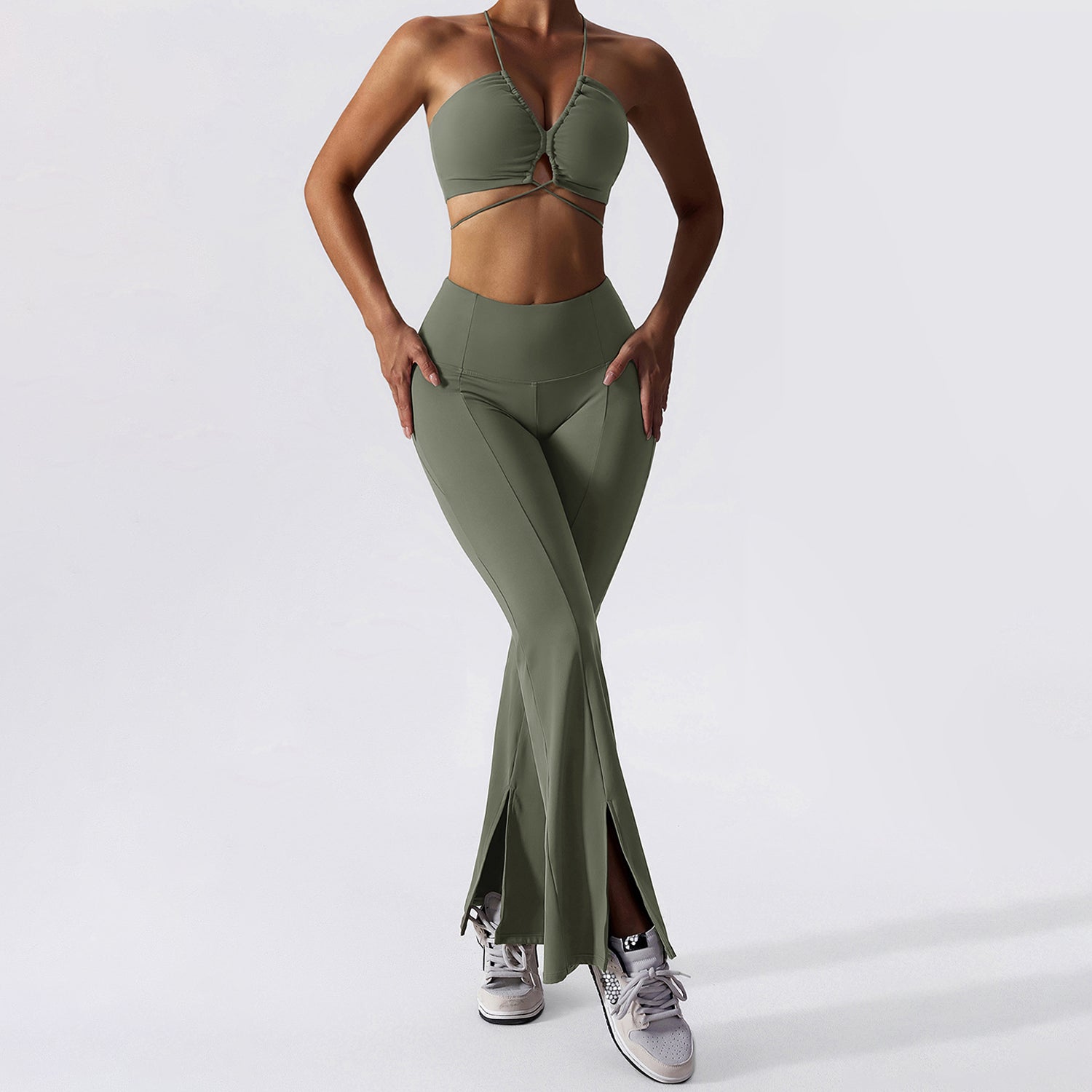 Flare-legging met splitzoom