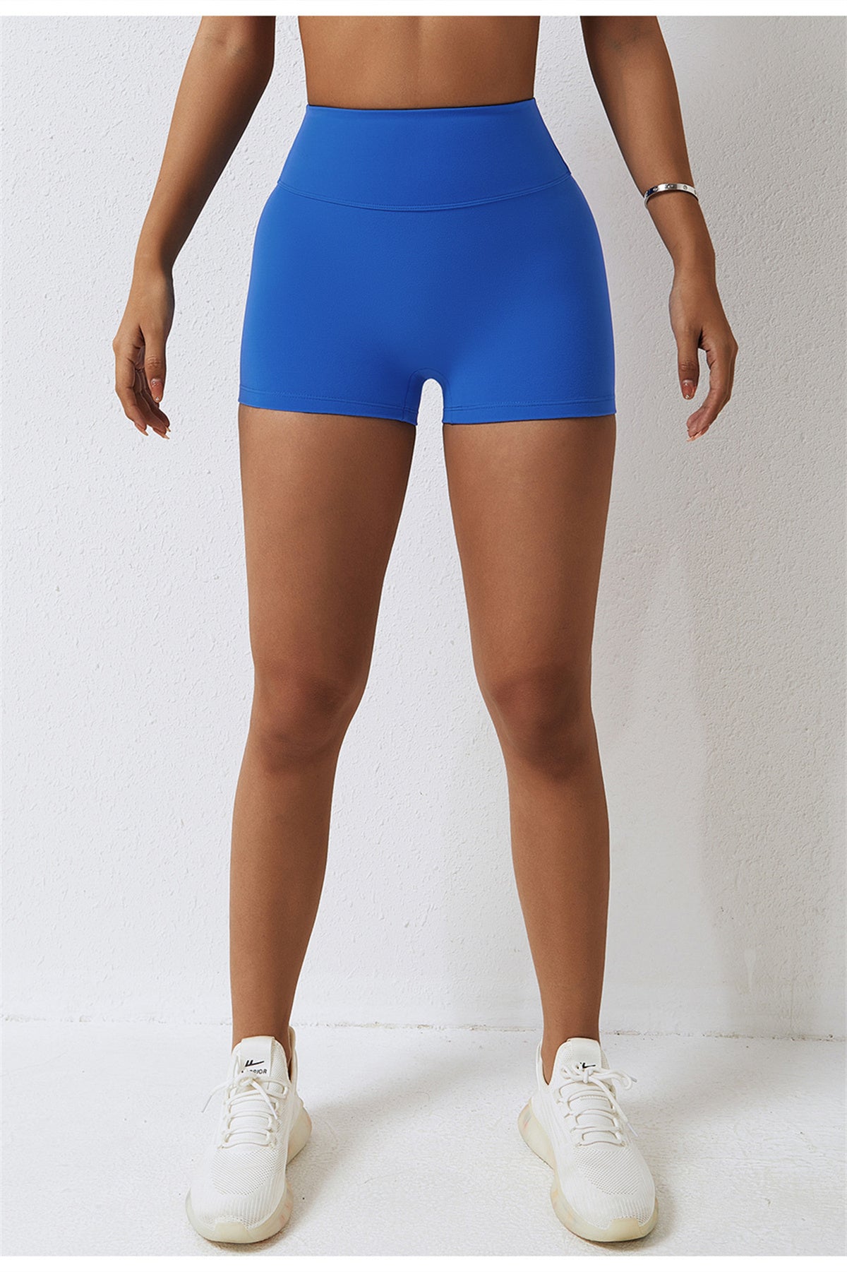 Hoog getailleerde yogashort met ruches