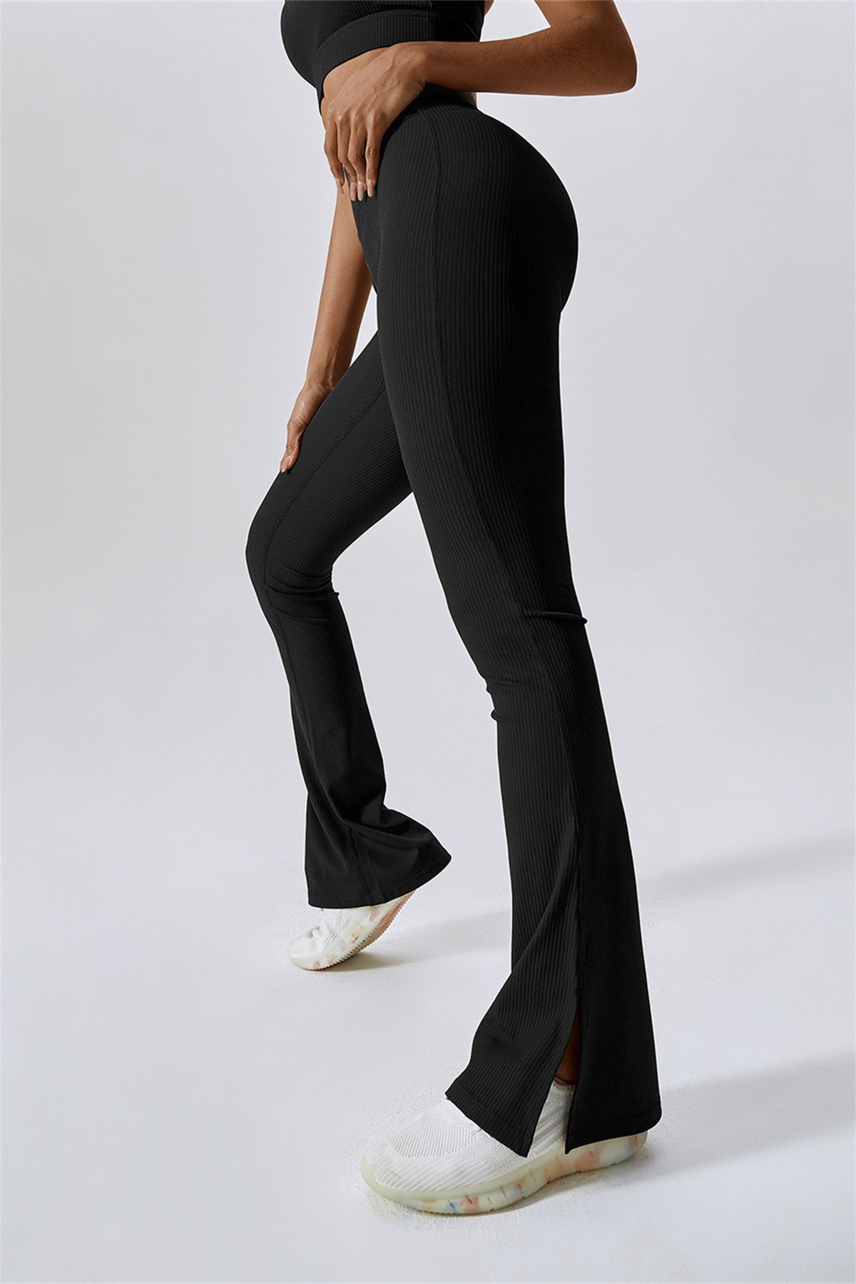 Flare yogalegging met splitzoom