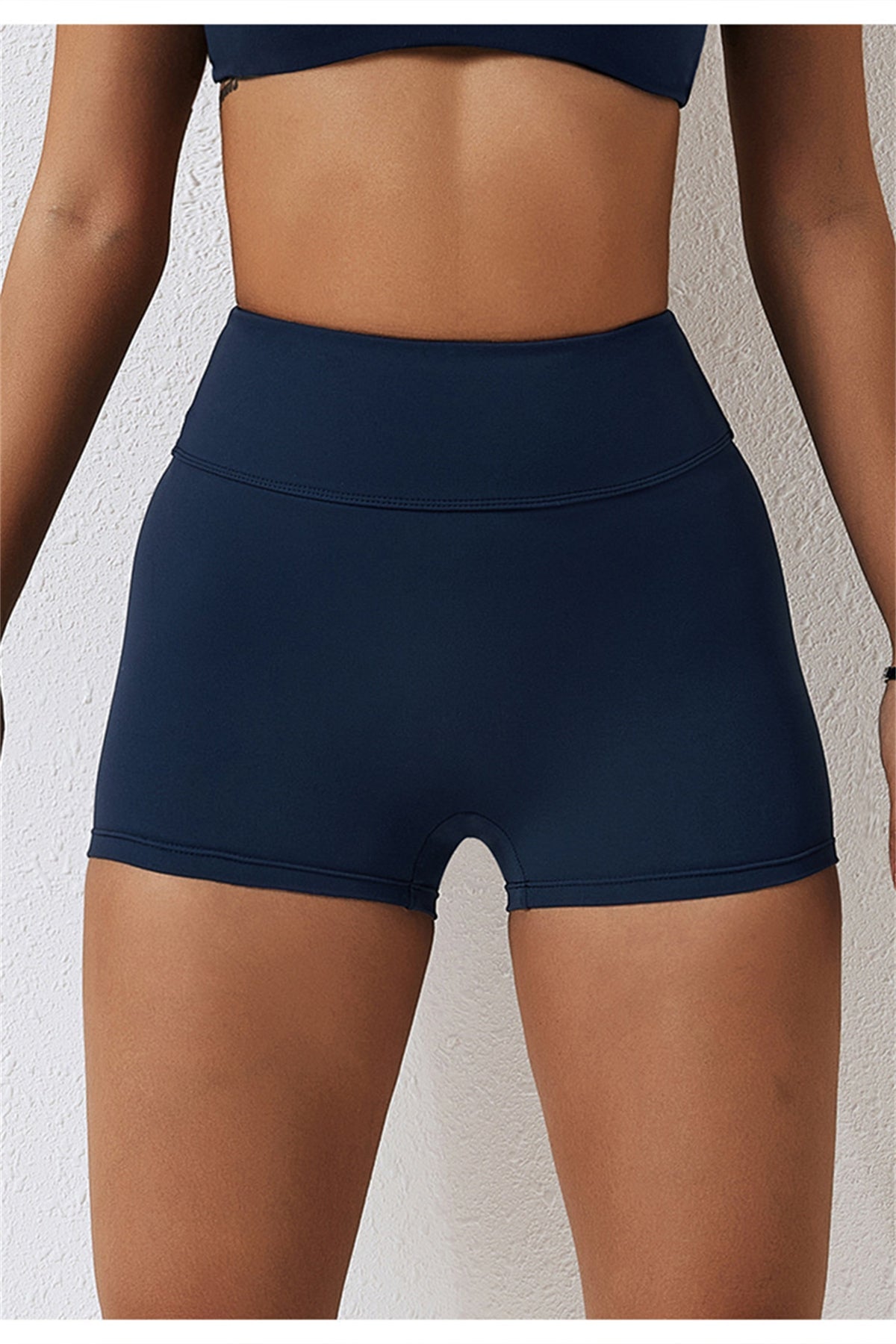 Hoog getailleerde yogashort met ruches