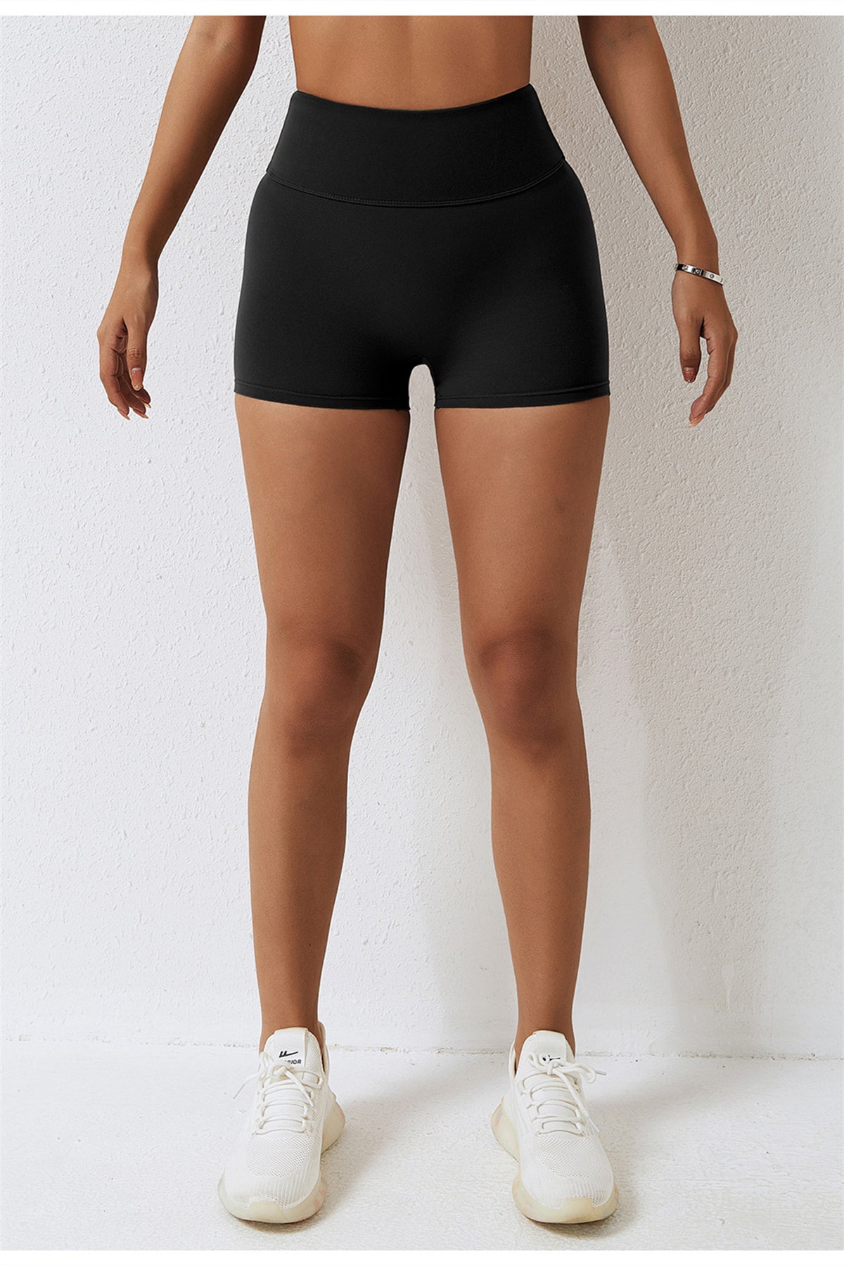Hoog getailleerde yogashort met ruches