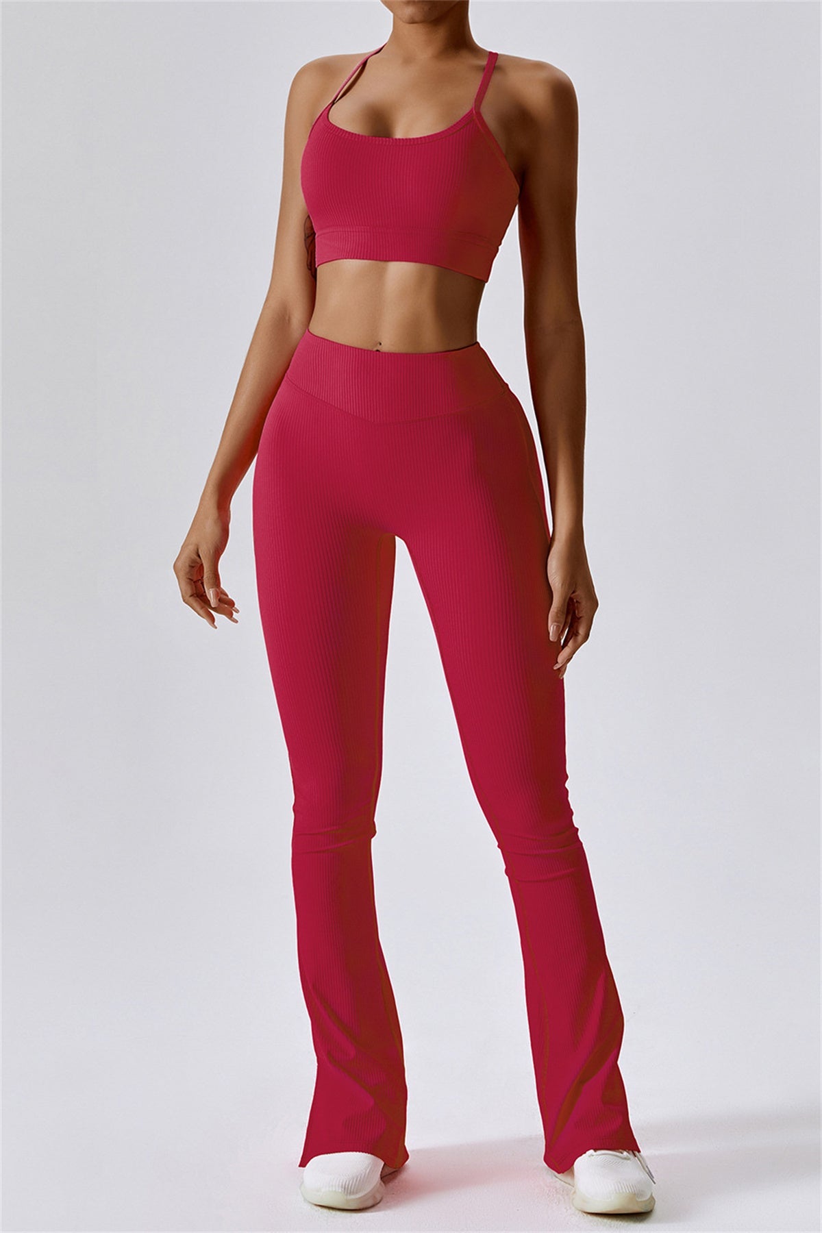 Flare yogalegging met splitzoom