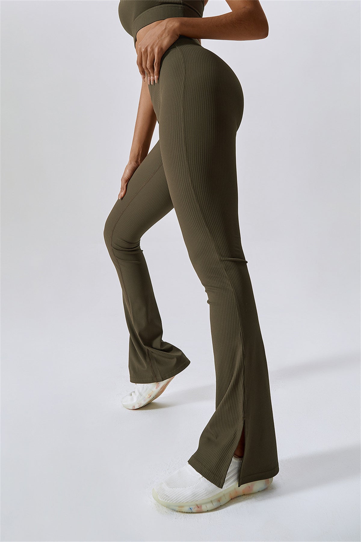 Flare yogalegging met splitzoom