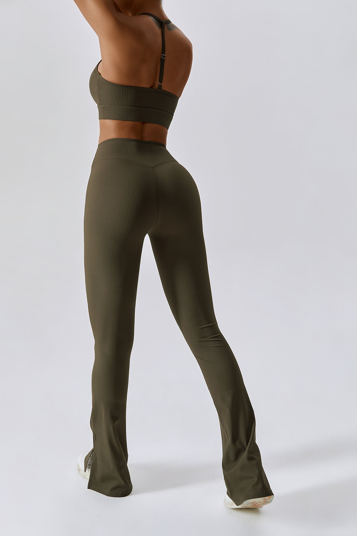 Flare yogalegging met splitzoom
