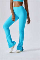 Flare yogalegging met splitzoom