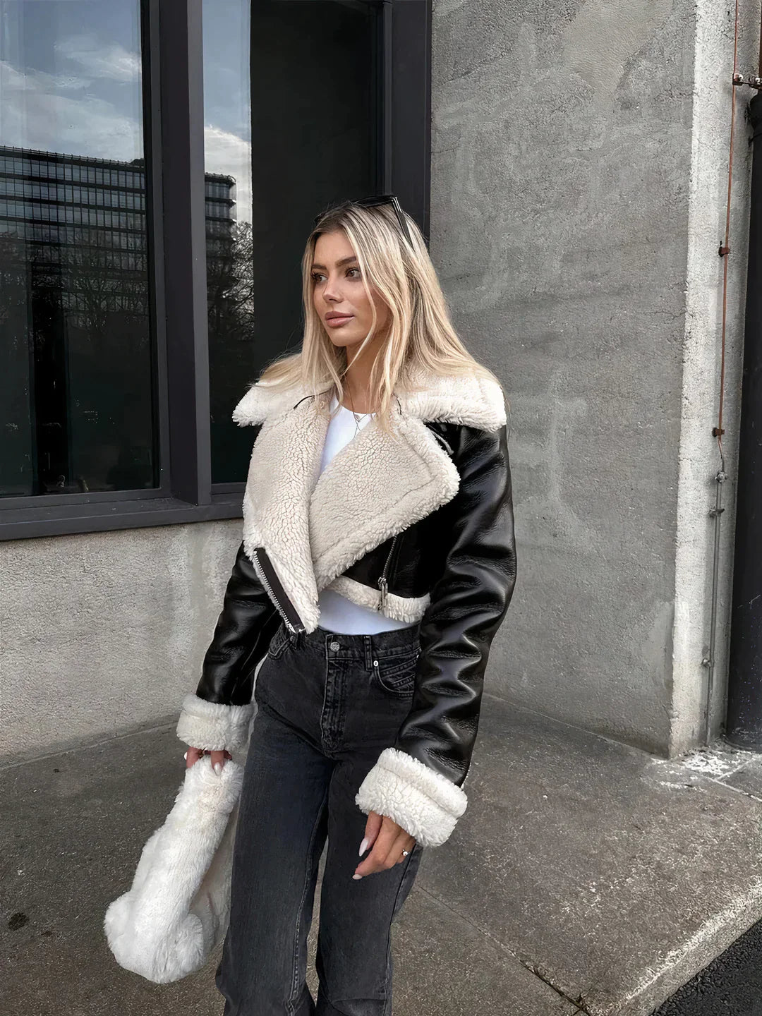 Tommy Jeans - Wollen crop jas