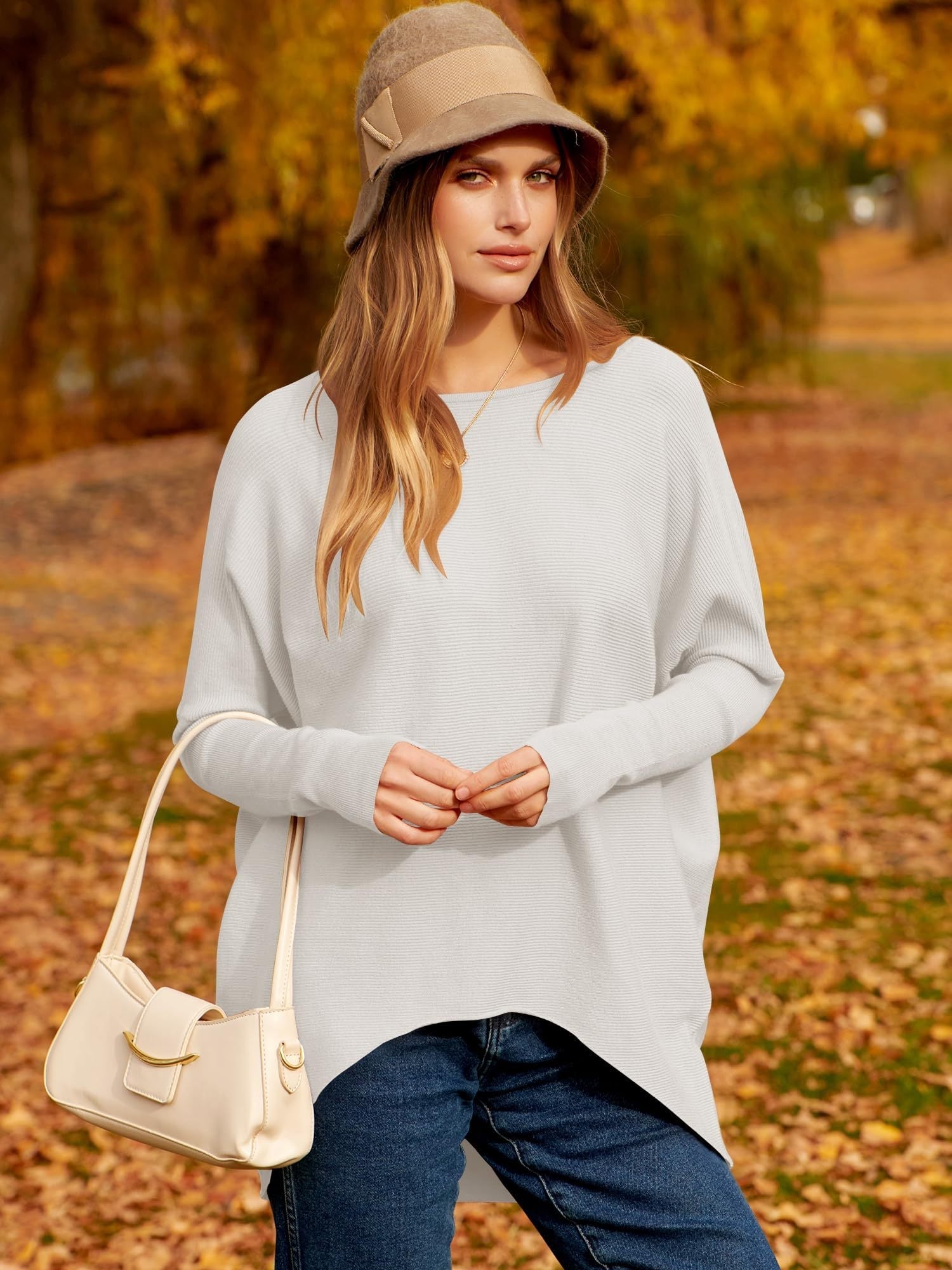 ✨Uitverkoop⭐Dames Oversized Dolman Sleeve Gebreide Trui