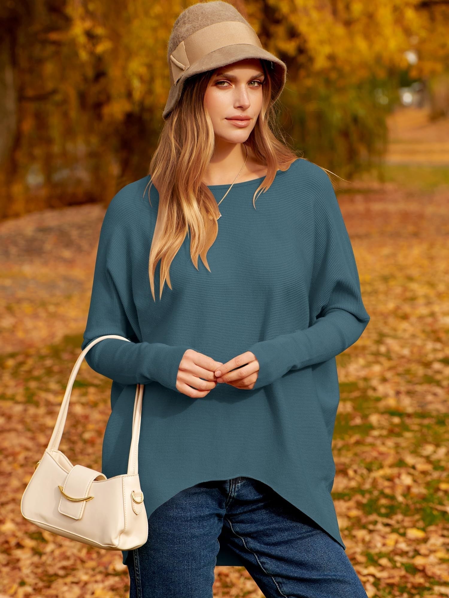 ✨Uitverkoop⭐Dames Oversized Dolman Sleeve Gebreide Trui