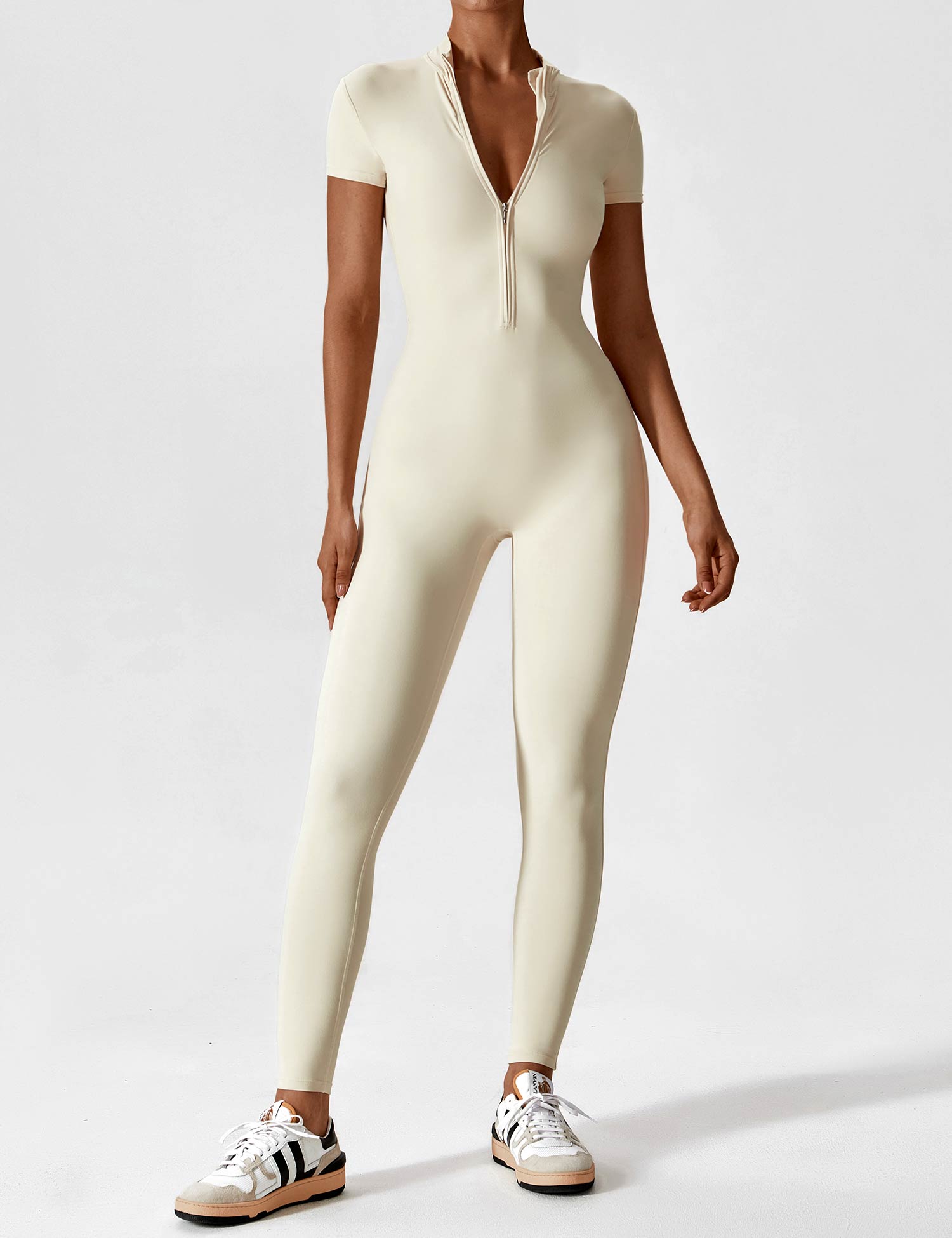 Jacobeli Long Sleeve/ Short Sleeve Zipper Jumpsuit