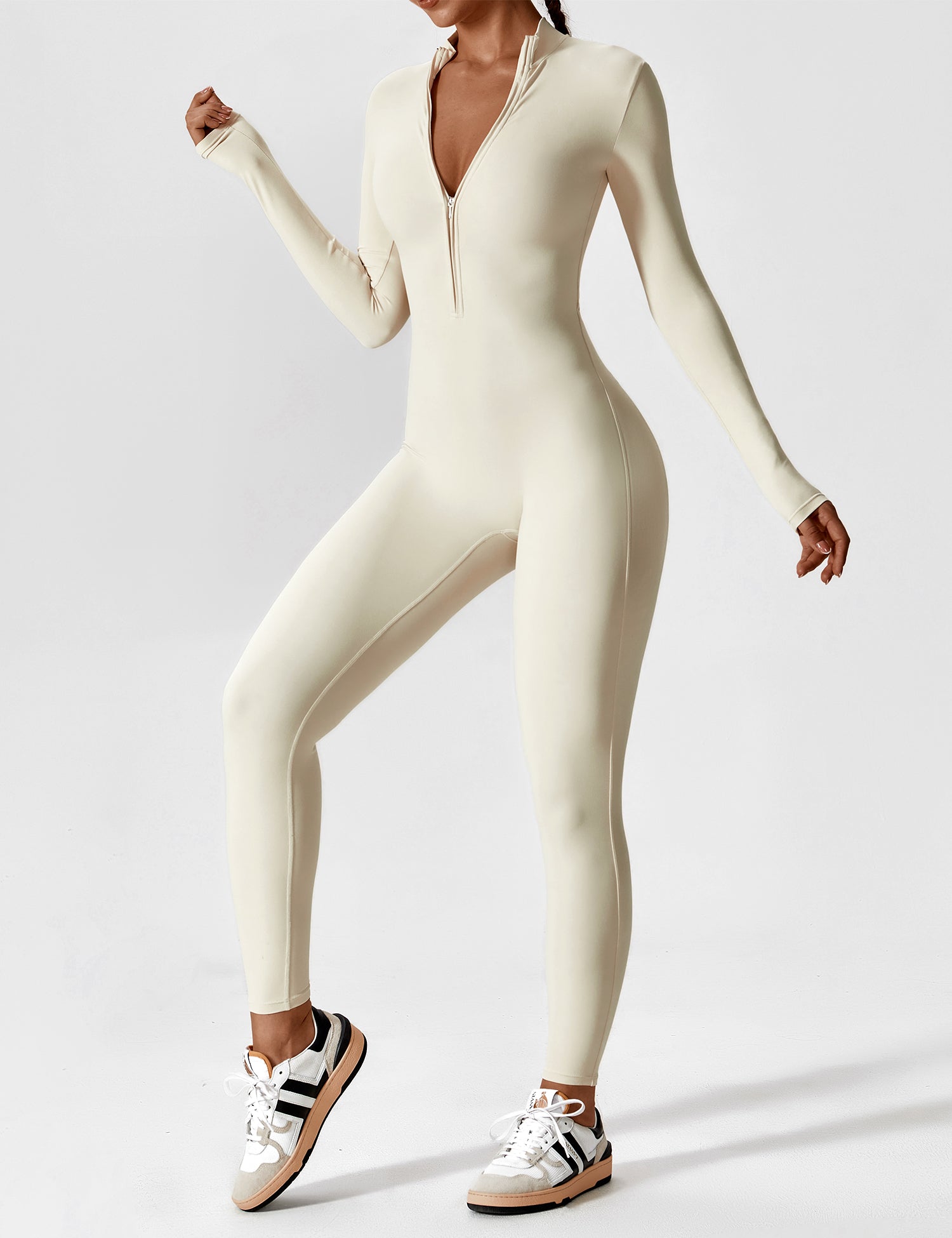 Jacobeli Long Sleeve/ Short Sleeve Zipper Jumpsuit