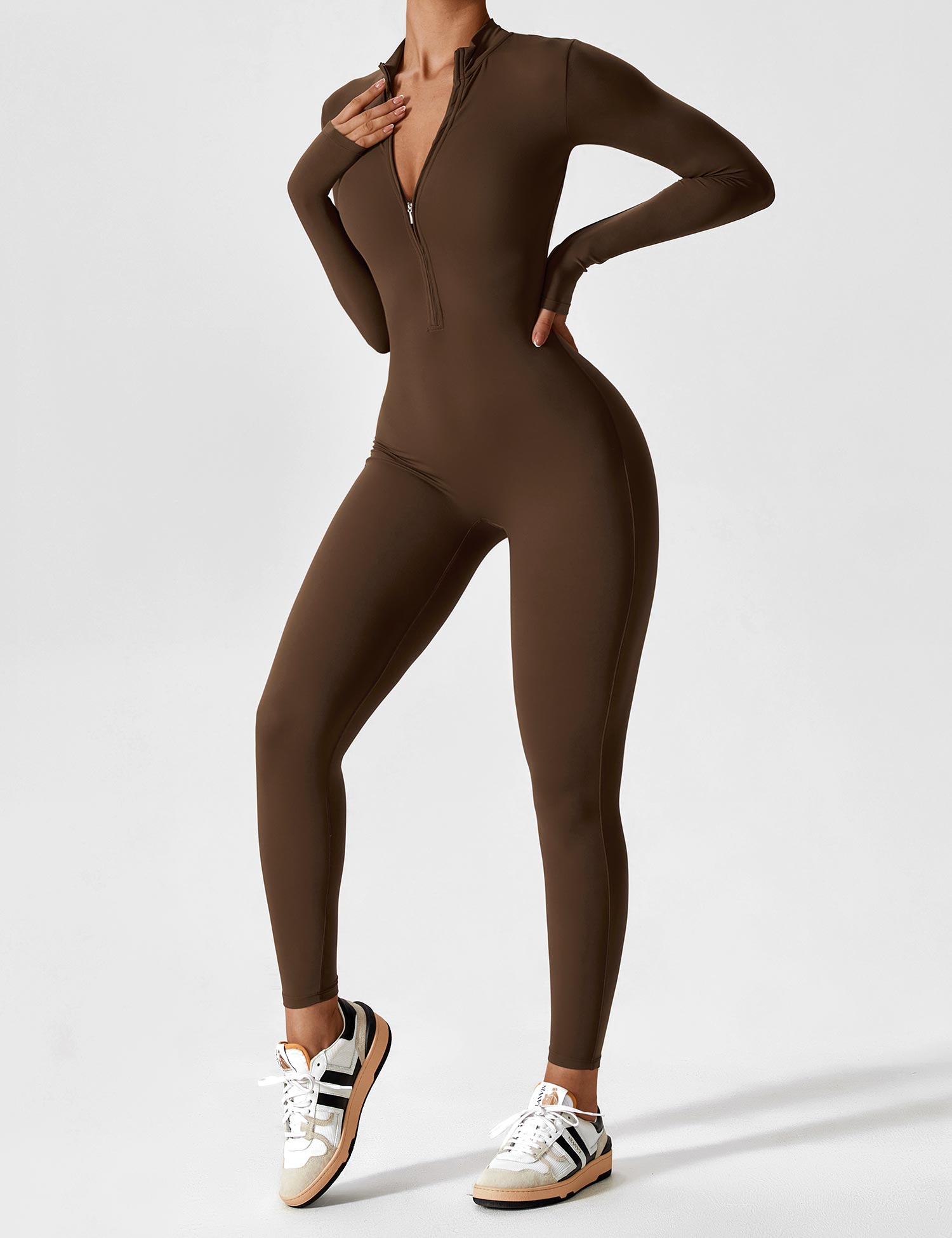 Jacobeli Long Sleeve/ Short Sleeve Zipper Jumpsuit