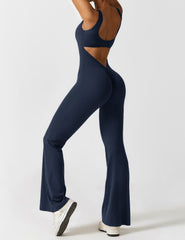 Jacobeli Milano - Yeoreo V-rug Flare Overall Jumpsuit